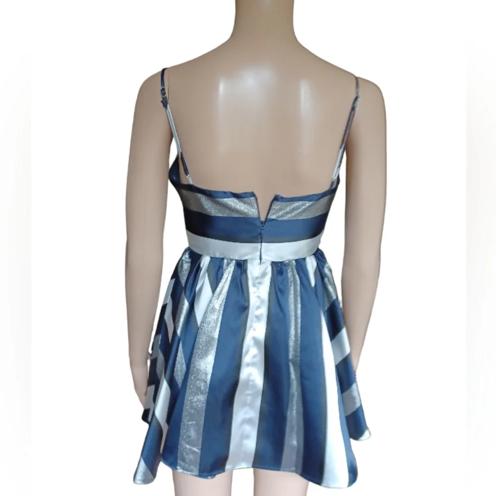 Lovers + Friends Womens Sleeveless Fit Flare Aline Mini Dress Striped Size XS - Picture 9 of 10